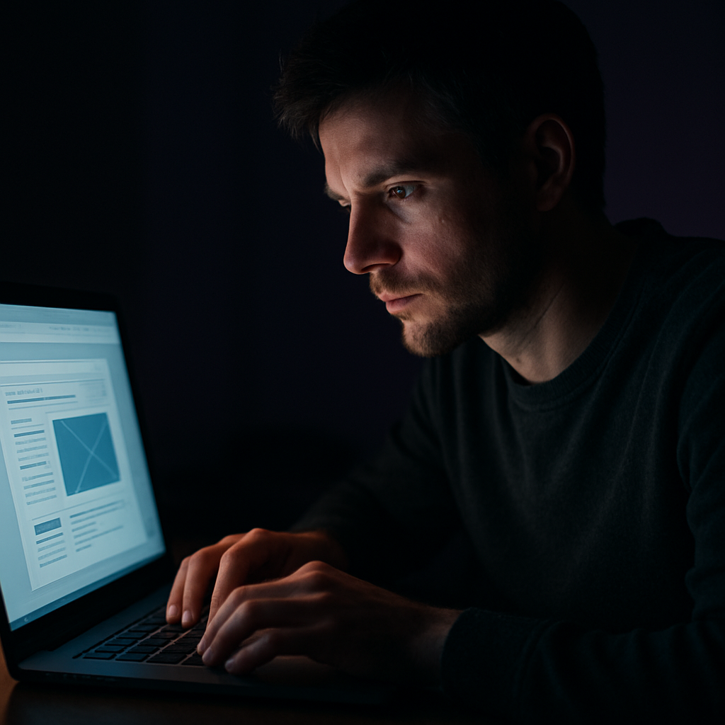 Designer concentré sur la création d'un site